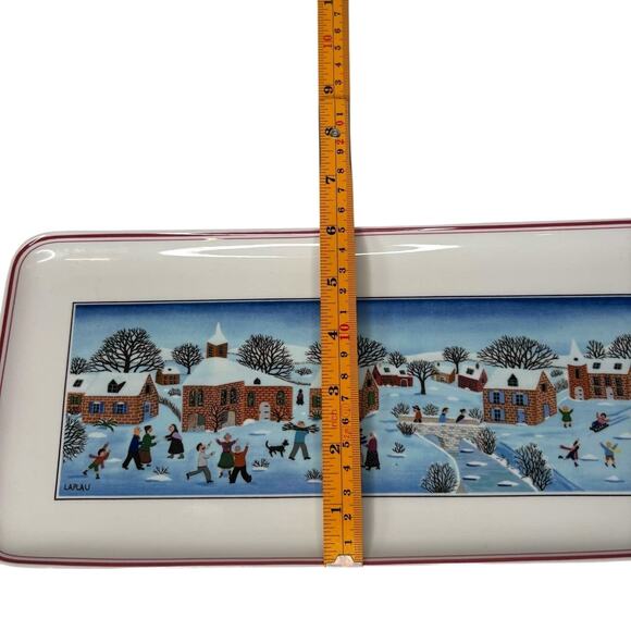 Villeroy & Boch Design Naif Rectangular Platter Gérard Laplau Winter Village - Picture 6 of 7